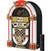 Arkrocket Athena Mini Jukebox/Altoparlante Bluetooth/Radio/USB e lettore di schede SD con sistema di illuminazione a LED retrò (nero)