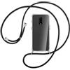 SIMao Custodia Collana per Cellulare Compatibile con OnePlus 7/ OnePlus 6T - Cover Silicone TPU Protettiva Trasparente - Custodia indossabile per Collo - Case a Tracolla con Cordina, Nero