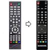Remote Telecomando compatibile per TV AKAI modelli AKTV4621A AKTV6021A, già programmato, Nero, 1 pulsante, 1 metro di distanza, 2 batterie AAA Litio, per Televisione