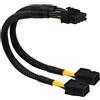COMeap Wooge COMeap Dual 6 Pin Female a 8 Pin Maschio GPU Power Adapter Sleeved Cable 9.5 inch (24cm)