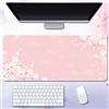 FANSU Stile Giapponese Tappetino Mouse, Tappetino Mouse XXL/XL/L, Tappetino Mouse Gaming con Base Gomma Antiscivolo e Bordi Cuciti, Mouse Pad per Ufficio e Casa (Rosa,600x300mm)