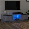KTHLBRH Mobiletto TV Multifunzione mobile per tv soggiorno Mobile Porta TV con Luci LED Grigio Cemento 140x40x35,5 cm Adatto per il soggiorno, la camera da letto