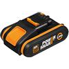 WORX 18V (20V Max) 2.0Ah Batteria WA3551 con Display, PowerShare per Tutti i Dispositivi WORX - Batteria di Riserva Batteria Ricaricabile ad Alte Prestazioni
