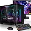 AURUMPC Aurum Completo PC Gaming Ryzen 5 5500 - 24" Schermo - GeForce RTX3050 6GB - 16GB DDR4 - 1TB M.2 SSD - Windows 11 - Tastiera/Mouse - pc da gaming
