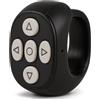 Sxhlseller TIKTok Bluetooth Remote Control Page Turner a Scorrimento Wireless per IOSAPP per Telefoni Cellulari Android, Design Ad Anello Clicker a Scorrimento con Punta delle Dita, Pulsante (Nero)
