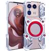 TECSHINE Custodia per Cellulare per Motorola Moto Edge 50 Ultra, Cover per Moto Edge X50 Ultra, Bordo Metallico del Telefono, Armatura -Argentato