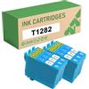 KEUWHLL T1282 Cartucce D'inchiostro Ciano Compatibili Per Epson 1282XL Per Stylus S22 SX125 SX230 SX235W SX420W SX425W SX435W SX445W Office BX305F BX305FW Stampante 6 Pack