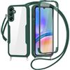 FERLAN Cover per Samsung Galaxy A26 con Cordino, 360 Gradi Antiurto Custodia con Protezione Schermo Integrata Trasparente Rugged TPU Bumper Doppia Protettiva Cover per Samsung Galaxy A26 -Verde
