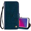 generale compatibile per HUAWEI Y5 (2018)/ HONOR 7S DRA-L01 / DRA-L21 / DRA-L03 / DRA-L23 Custodia COVER case STAND FLIP LIBRO GEL silicone tpu magnetica PORTAFOGLIO eco pelle porta carte (Blu)