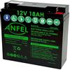 ANFEL Batteria AGM Al Plombo Ricaricabile 12V 18Ah VRLA Per allarmi antifurti, sistemi di sicurezza, Batterie di ricambio per UPS USV, Solar, Solarpanel