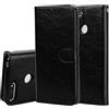 generale Compatibile con Huawei Y6 (2018) / TU-LX1 ATU-L21 ATU-LX3 5.7 / Honor 7A Custodia COVER STAND FLIP LIBRO gel silicone tpu PORTAFOGLIO magnetica eco pelle porta carte vano card nero