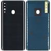 Senza Marchio (KIT) Copri Batteria + biadesivo + lente compatibile per SAMSUNG GALAXY A20S A207 A207F n.1 retro Posteriore Back Cover Retro Scocca + adesivo + lente con cornice (Nero)