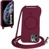 FMPCUON FNPCUON Cover Magnetica Silicone per iPhone 11 Pro con Cordino,Compatibile con MagSafe,Custodia con Laccio Collana Tracolla Collo Sottile TPU Antiurto Protettiva Case con Corda.Rosso