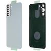 Generic Copri Batteria + Biadesivo + Lente Compatibile con Samsung Galaxy S22 5G S901B S901 Ricambio Vetro Posteriore Back Cover Retro Scocca Adesivo + Lente con Cornice (Bianco)