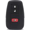Lage [Portachiave] Guscio Cover Chiave in Silicone per Telecomando Auto Toyota 3 tasti (vedere compatibilità nelle foto) per Land Cruiser Prado Camry V70 C-HR Prius Corolla RAV4 Avalon (NERO)