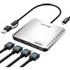 WAVLINK Display esteso da USB 3.0 USB C a Quad HDMI Splitter per quattro monitor con PD da 85 W, adattatore Displaylink 4 HDMI 4K a 60Hz per Mac M1/M2/M3/M4 o Windows,Compatibile con nuovo MacBook Neo