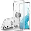 SORAKA Cover trasparente per Samsung Galaxy S23 con anello rotante a 360 gradi e piastra metallica per Supporto Auto Smartphone Magnetico,Custodia in TPU trasparente Ultrasottile