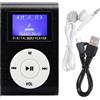 Akozon Lettore MP3, Schermo LCD da 0,8 Pollici, Musica in Grado di Riprodurre Tutti i Lettori Multimediali, Supporto per Clip, Scheda di Memoria, Display per Auricolari da 3,5 Mm