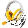 Teufel ZOLA Cuffie Gioco con Microfono e scheda audio USB 7.1, Suono surround DTS, asta del microfono regolabile con microfono a condensatore HD, PC, vestibilità comoda - grigio giallo