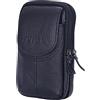 Starnearby Borsa da Cintura Uomo in Pelle di Vacchetta, Porta Cellulare con Custodia, Marsupio da Cintura per Cellulare