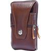 Starnearby Borsa da Cintura Uomo in Pelle di Vacchetta, Porta Cellulare con Custodia da Cintura, Marsupio da Cintura per Uomo