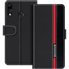 UOGNADGD Custodia in pelle Compatibile con Asus Zenfone 5 ZE620KL Flip wallet cover con chiusura magnetica, supporto integrato e portacarte protezione antiurto (Nero)