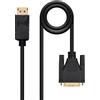 Nano Cable NANOCABLE 10.15.4501 - Cavo convertitore da Displayport a DVI, Displayport/maschio - DVI/maschio, nero, 1 m