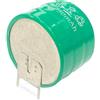 EXTRACELL Batteria Ni-MH 3.6V 250mAh a saldare per Circuito Stampato PCB, Ricaricabile