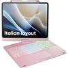 doqo Custodia con tastiera per iPad Air da 13 pollici (M4/M3/M2), iPad Pro 13 (M5/M4), iPad Pro 12,9 (6ª/5ª/4ª/3ª gen) Custodia con tastiera girevole a 360°, trackpad, retroilluminazione a 7 colori