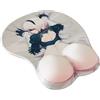 YLFSHN Tappetino per mouse in gel da gioco Kawaii per ufficio, grazioso tappetino per mouse con supporto per il polso, grigio, regalo stupido