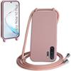 WenBaby Cover Compatible con Samsung Galaxy Note 10 Plus,Cellulare Girocollo Custodia con Cordino TPU Corda Silicone Case Bumper per Samsung Galaxy Note 10 Plus Custodia, Rosa sabbia