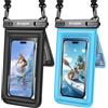 Rynapac Custodia per telefono impermeabile a doppio spazio galleggiante | Touch screen, custodia impermeabile IPX8, per iPhone 17 16 15 14 Pro Max, cordino regolabile, Beach & Cruise Essentials 2026