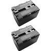 Trade-Shop - 2 batterie agli ioni di litio, 3200 mAh, sostituisce Sony NP-FM-50 NP-QM-51 NP-FM-70 NP-QM-71 NP-FM-90 NP-QM-91 NP-FM70 NP-FM71 adatto per CCD-TRV116 TRV118