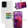 JIUNINE Cover per Motorola Moto G24 / G04 / G04S / E14, Custodia Portafoglio Libro in Pelle Sintetica Antiurto Cover Flip Case con [Carta Fessura] [Supporto Stand] [Fibbia Magnetica], Bianco