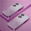 PAIX Custodia Telefono Trasparente Compatibile con Honor X7b Cover Cornice Elettroplaccata Gradiente Glitter Protettiva Sottile TPU