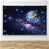 Bovlleetd 2.2x1.5m Galassia Stelle Backdrop Vinile Starry Notte Cielo Spazio Esterno Galaxy Sfondo Universo Space Banner per Neonato Baby Shower Banner Photo Studio Booth