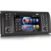 Erisin 8-Core Android 14 4GB RAM+64GB ROM Bluetooth 5.0 Autoradio per BMW X5 E53 7 pollici Schermo tattile Supporta GPS Navigatore Wireless CarPlay Android Auto DVD DAB+ FM OBD2 Radio TPMS SWC USB