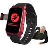 VCYEX Bracciale Salvavita Anziani, Intelligente Con Rilevamento Delle Cadute Bracciale Sos Anziani Salvavita, GPS E Funzione Di Chiamata Di EmergenzaRed,1.25 * 0.57 * 2.22inch