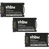vhbw 3x batteria sostituisce Mitel 11205639, 126569, 68768, A600ST1 per telefono fisso cordless (800mAh, 3,7V, Li-Ion)
