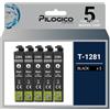 Pilogico 5 Cartucce Compatibili con Epson T1281 C13T12814011 per STYLUS SX438W SX445W SX440W SX425 SX430W SX425W SX435W SX420W SX235W SX235 SX230 SX130 SX125 S22 STYLUS OFFICE BX305FW BX305F