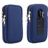 Jlyifan Custodia a doppio strato in neoprene per cellulare, con cerniera, per iPhone 16 Plus, 16 Pro Max, 15, 14, 13 Pro Max, Samsung Galxy A15, A55, A25, A05s, S24, Ultra Pixel 9 Pro, colore: nero