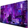 Bocen Tappetino per Mouse da Gioco Grande 1200x600x2mm Tappetino Mouse XL Gaming Superficie Speciale Migliora la Precisione per Ufficio Computer PC Tastiera Tappetino Scrivania - Neon Purple City