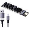 MOLERRI Scheda Convertitore Adattatore da Type-C A SATA3.0 5 Porte 6Gbps USB10G JM575+JMS580 per Espansione HDD SSD
