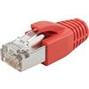 Lumonic 20x spine di rete RJ45 rosso I Con dispositivo antistrappo, antiinserimento e antipiega I Spina a crimpare per cavi di rete LAN CAT5, CAT6 e CAT7