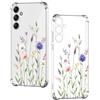 Nuxiady Cover per Samsung Galaxy S25 Sottile silicone TPU Trasparente Antiurto Case Fiore Disegni Antigraffio Bumper Cover per Galaxy S25, Foglia di Margherita