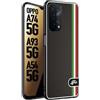 CUSTOMIZZA - Custodia cover nera morbida in tpu compatibile per Oppo A74 5G - A93 5G - A54 5G effetto fibra di carbonio bandiera Italia made in Italy