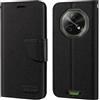 Shantime Custodia in pelle intrecciata per Doogee Fire 5 Pro - Nero | 6.6 Custodia flip portafoglio in tessuto Oxford con guscio interno in TPU, supporto integrato e portacarte