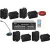 Prostore Italy IMPIANTO AUDIO FILODIFFUSIONE+8 Altoparlanti Parete+Bluetooth+100Mt Cavo +Microfono (Con Casse Nere)