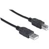 Manhattan 337779 Hi-Speed USB 2.0 - Cavo di Collegamento (Tipo A Maschio a Maschio Tipo B), 5 m, Colore: Nero