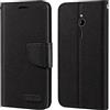 Shantime Custodia Flip in Tessuto Oxford e Pelle PU Compatibile con Nokia 230, Cover Protettiva con Chiusura Magnetica e Tasche per Carte (Nero)